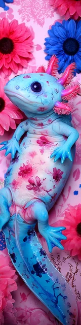 Free printable axolotl bookmark featuring a realistic axolotl showing stomach